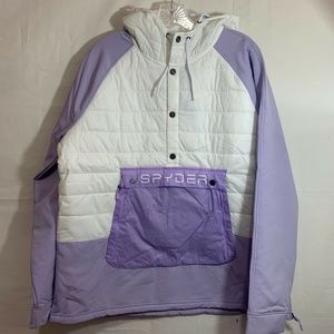 Spyder Womens NWT Glissade Hybrid Anorak Insulator Jacket  Purple/White S or XL